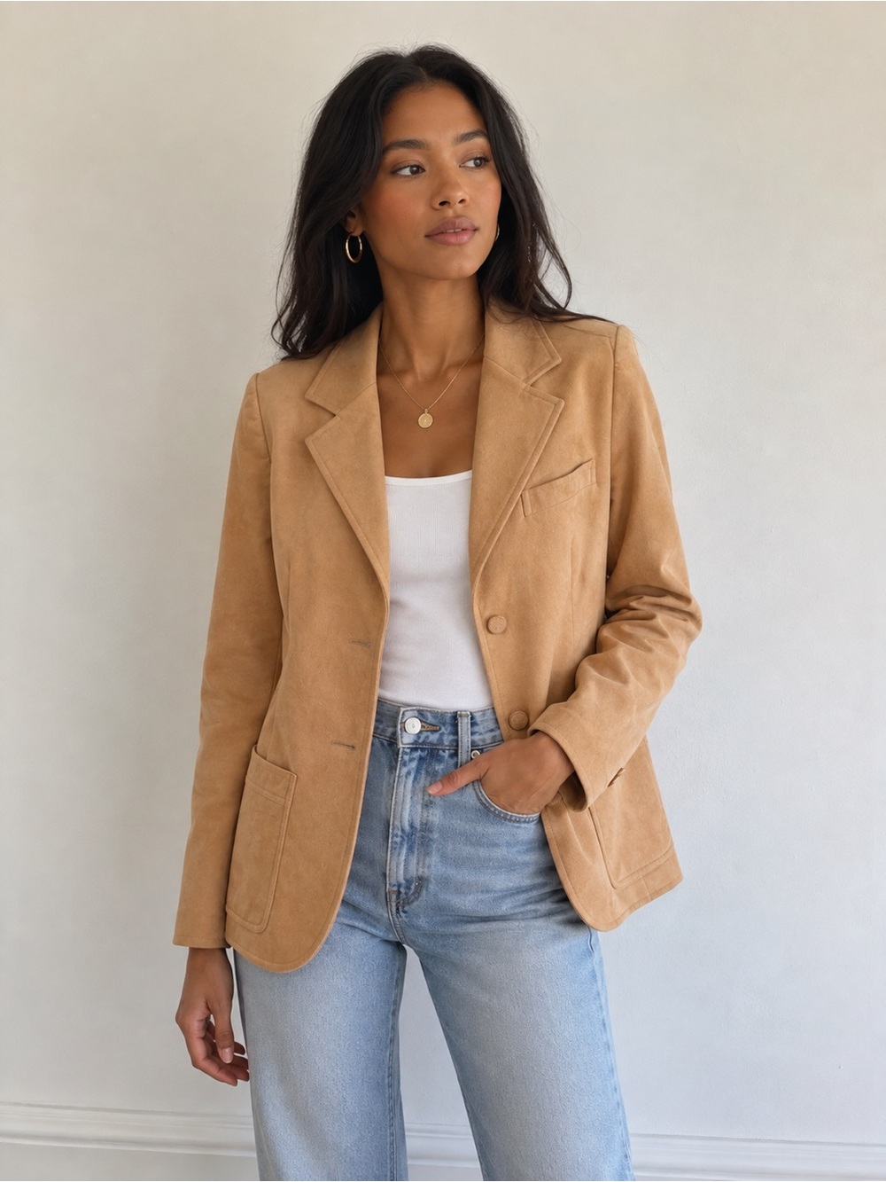 Vintage Leo Chevalier Brodkin Ultrasuede Camel blazer Jacket union made in Can